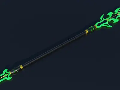 Fantasy Spear Glow 10 Game-Ready PBR Textures Included Low-poly 3D model