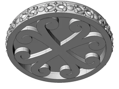 Brooche with armenian letter M 3D print model