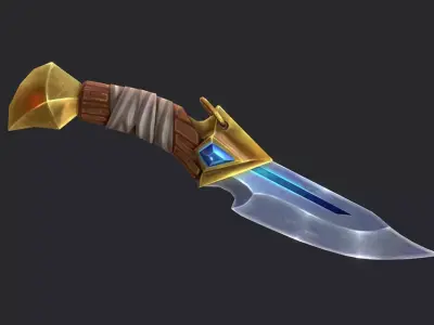 Weapon Knife Low-poly 3D model