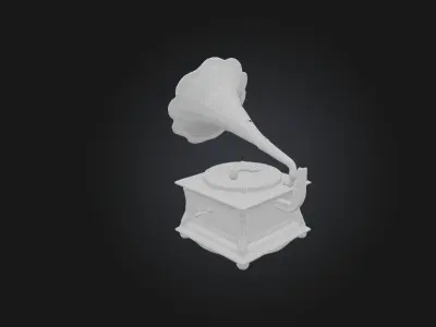 Vintage Gramophone Low-poly 3D model get