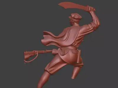Military sculpture warrior  military battle war hero  soldier 3D print model 13