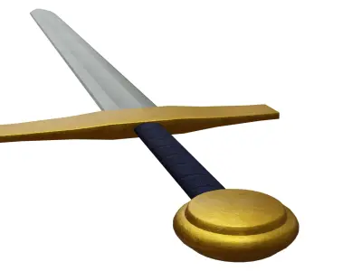 Medieval Sword Low-poly 3D model 2