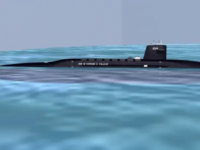 Ben Franklin Class USS M Kariano G Vallejo SSBN-658 3D model