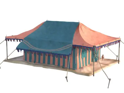Indian Medieval Tent - 3 texture variations 3D model