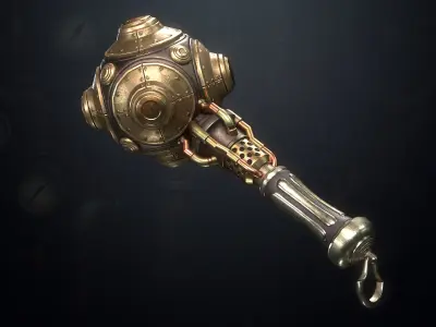 The SteamPunk Grenades Pack Low-poly 3D model