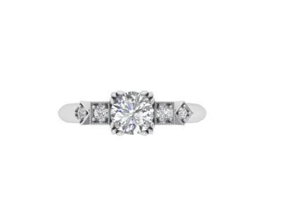 Solitaire Engagement Ring 3D print model 81