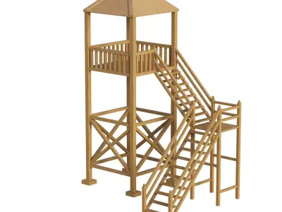 Wood Tower  Low-poly 3D model