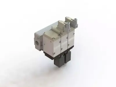 Valvula Solenoide SMC VP744 5DZ1 04 M X555 Solenoid Valve 3D model