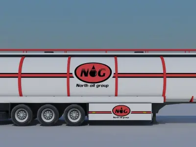 Trailer-fuel tank Low-poly 3D model