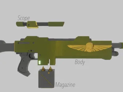 m35 galaxy Lasgun 3D model Low-poly 3D model