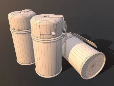 RG-41 three tan canisters Low-poly 3D model