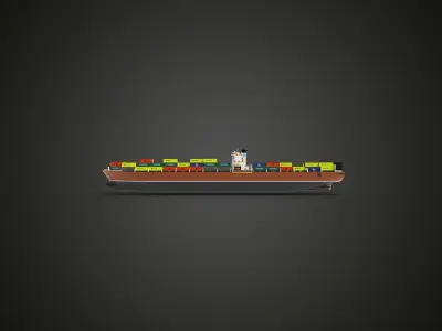 Super Container Ship brown 3D model