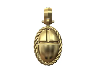 Braided scarab beelte pendant with bail 3D print model