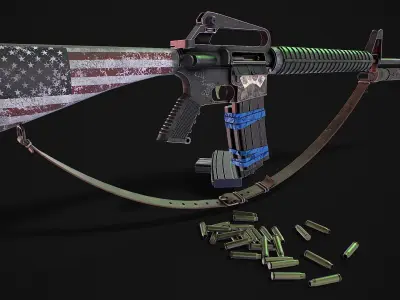 Assault rifle 3D model Low-poly 3D model purchase