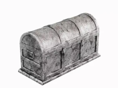 Metal Treasure Chest 02  Low-poly 3D model