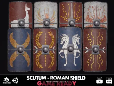Shields Collection roman 3D Model Pack