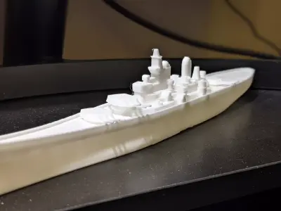 USS Iowa Low Poly Free 3D print model