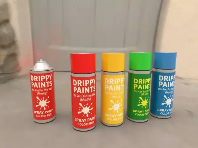 Drippy Paints  Complete Spray Can Collection  3D model