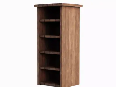 Medieval Tall Shelf 04 Low-poly 3D model