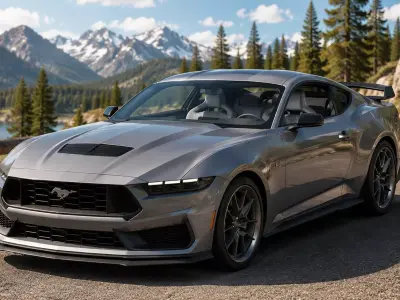 Mustang  dark hoarse  Low-poly 3D model