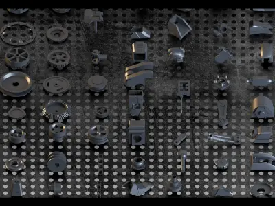 120-Hard surface details-Kitbash- Vol 03 3D model