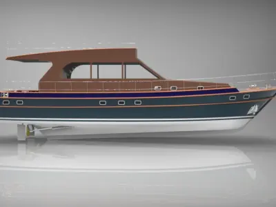 Wooden Yacht 3D model