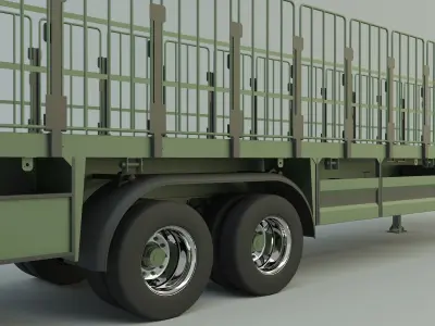 truck trailer 3 model 3D model 3D model