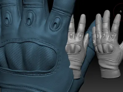 Tactical gloves hipoly  3D print model
