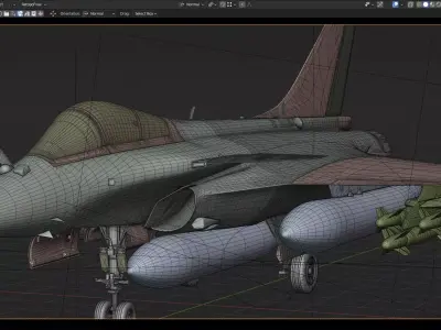 Dassult Raffale Fighter jet 3d model 3D model