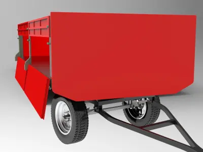 Tractor Trailer Low-poly 3D model