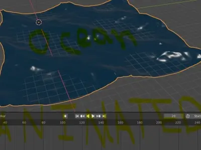 ocean game ready water surface Free low-poly 3D model