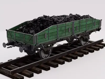 Train  railway platform 3D model