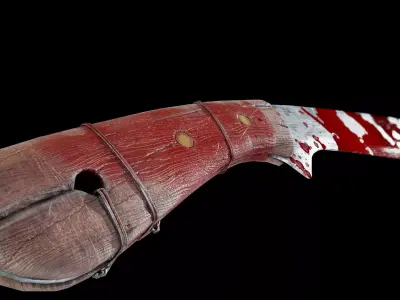 Knife with blood Free low-poly 3D model
