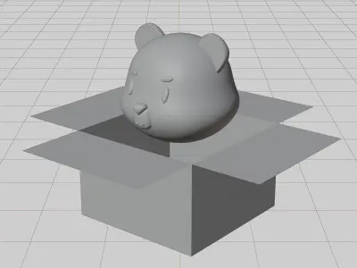 Head Bear in a Box 3D model 3D model