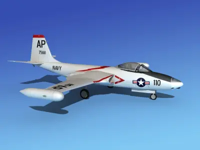 McDonnell F2H4 Banshee V07 3D model
