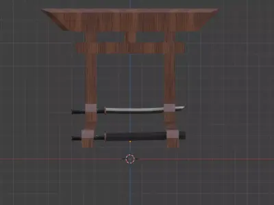 Katana Sword With Free Japanese themed stand 3D model