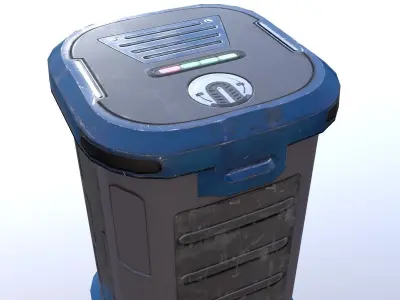 Sci-fi barrel  container Low poly Low-poly 3D model