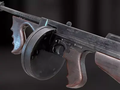 Thompson submachine gun Low-poly 3D model order