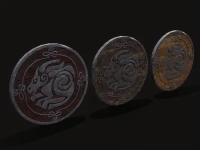 Nordic Night-Mare Shield  Low-poly 3D model