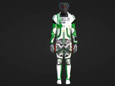Robot Soldier - Assault Soldier Low-poly 3D model 19