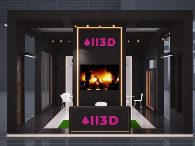 Exhibition Stand Stall 9X6 3 Side Open 3D model