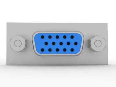 VGA Port Low-poly 3D model
