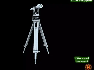 Gyrotheodolite - Telescope Low-poly 3D model