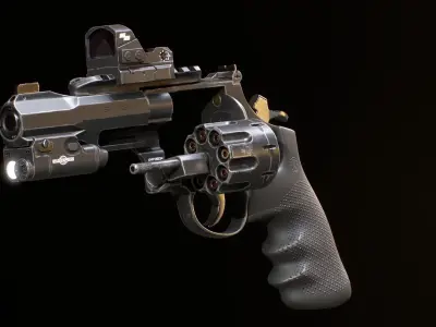 Smith and wesson r8 revolver Low-poly 3D model