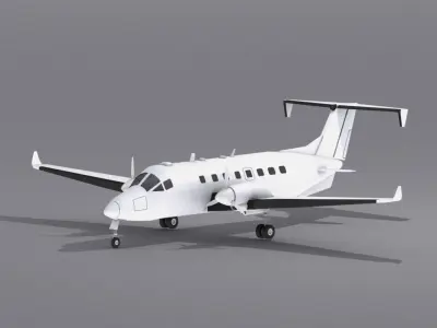Beechcraft 1900  Low-poly 3D model