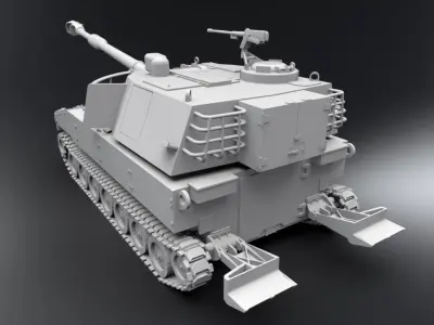 M109 Paladin Scale model 3D print model