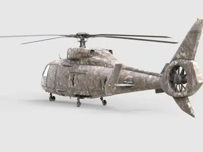 Military Helicopter Low-poly 3D model by Hiroshi-Tanaka