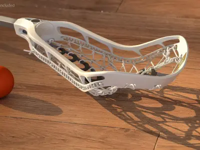 Lacrosse Stick and Ball 3D model purchase