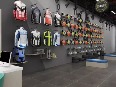 Motorcycle Showroom Display Platform Scene Low-poly 3D model
