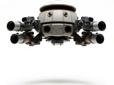Futuristic Drone Model Pack with Advanced Detailing Low-poly 3D model